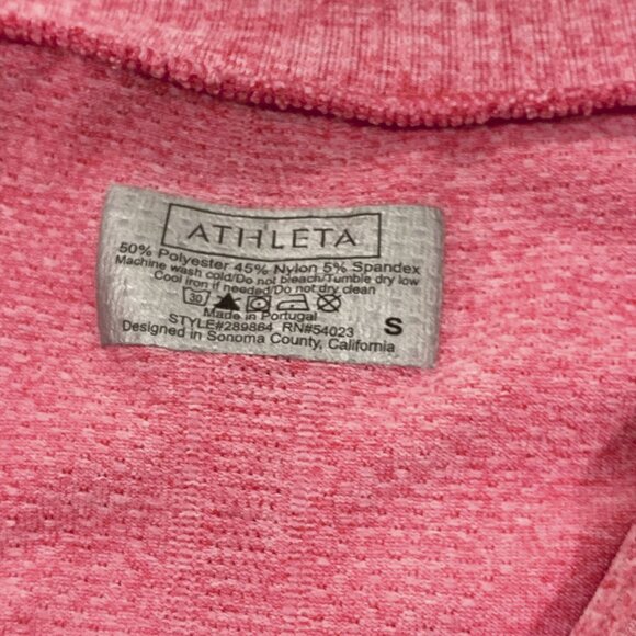 Athleta Fastest Track Half Zip Pullover Heathered Orange Athletic Top Sz Small - Picture 4 of 10